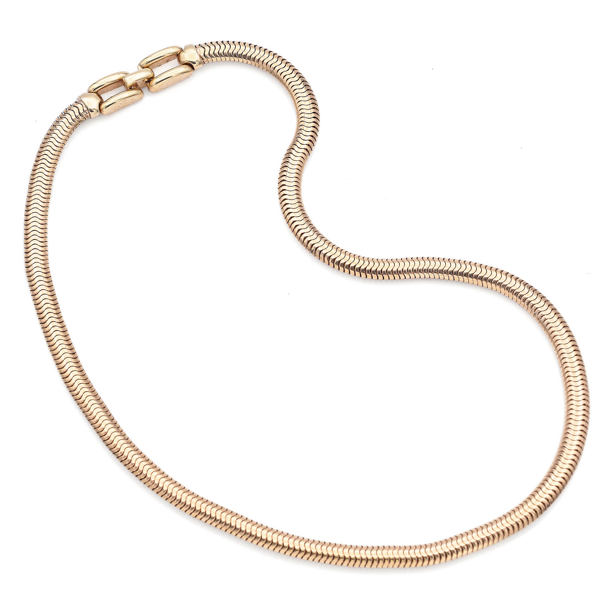 2024 Beautiful Solid Vintage Solid 14k Gold Snake Chain Necklace