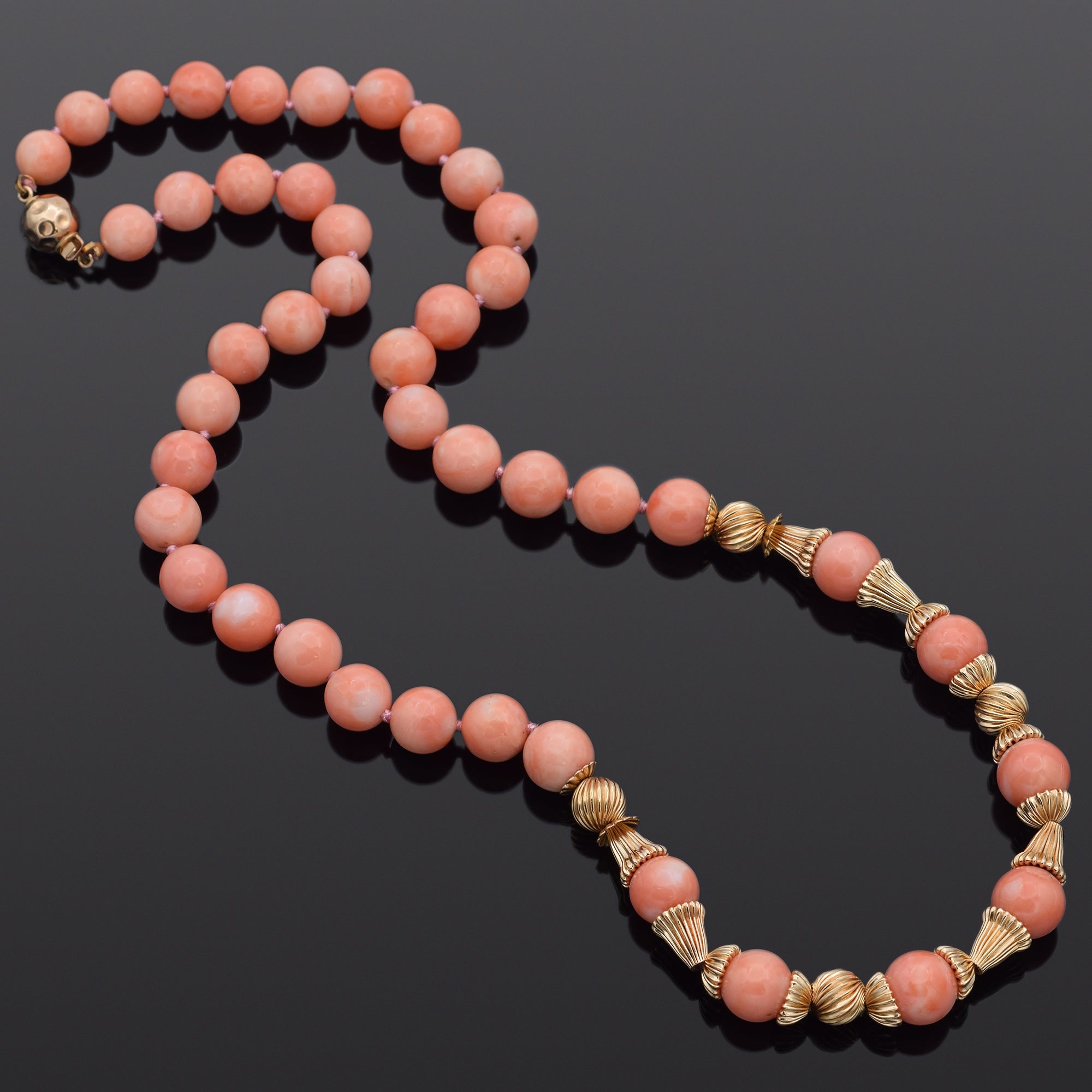 Vintage 14kt Natural Faceted Coral Bead Necklace 19.5 – A. Brandt + Son