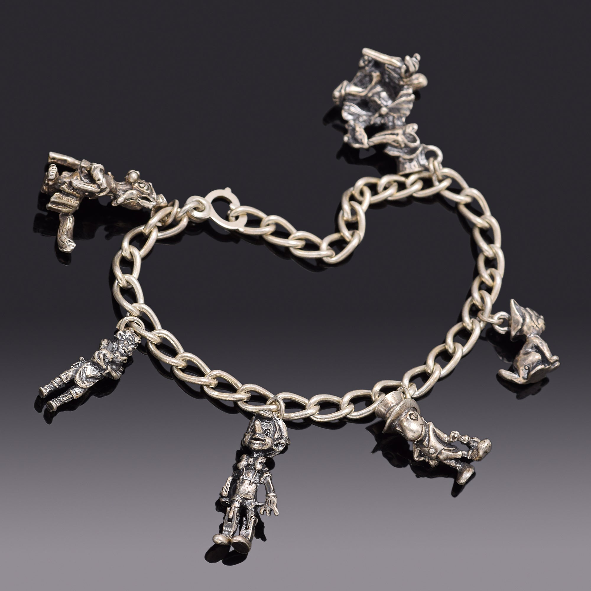 Vintage Sterling Silver Charm Bracelet & Charms, Disney, Dice, Heavy,  Articulate