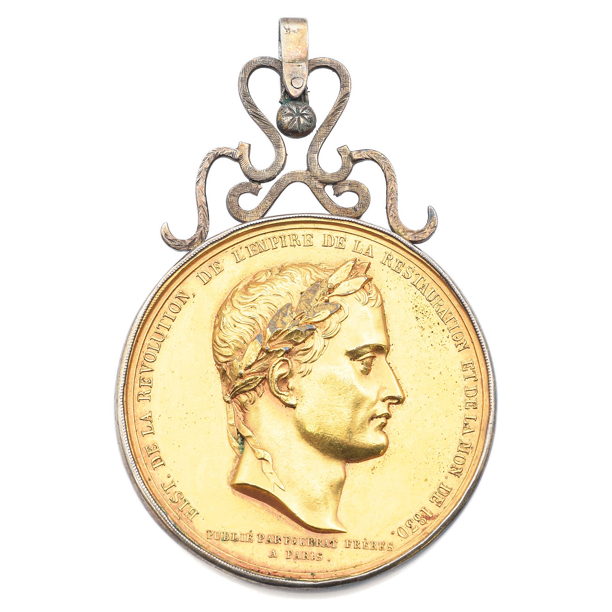 1830 Napoleon's Coffin Returned to Paris Gold plated Copper Medal Pendant