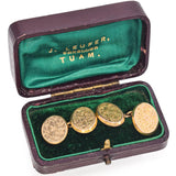 Antique J. Leufer Tuam Ireland 12K Yellow Gold Cufflinks