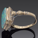 Antique Mounting with New Lab Opal 10K Yellow Gold Cocktail Ring Size 6.25