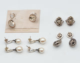 Lot of 5 Judith Jack Sterling Silver Multi-Stone Earrings 45 Grams