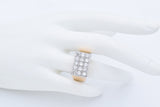 Vintage 18K Yellow Gold & Platinum 2.25 TCW Diamond Rectangle Ring Size 8.75