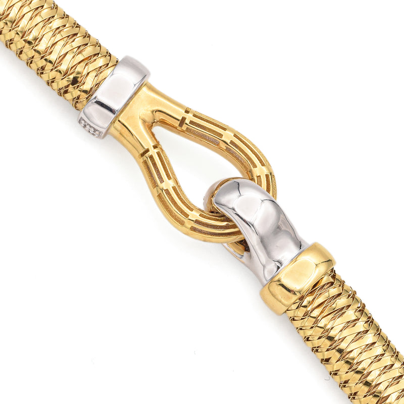 Roberto Coin 18K Yellow Gold Diamond Primavera Weave Stretch Choker Necklace