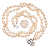 Vintage White Gold Pearl & Diamond Double-Strand Necklace