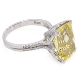 Effy 14K White Gold 10.5 Ct. Lemon Quartz Diamond Cocktail Ring