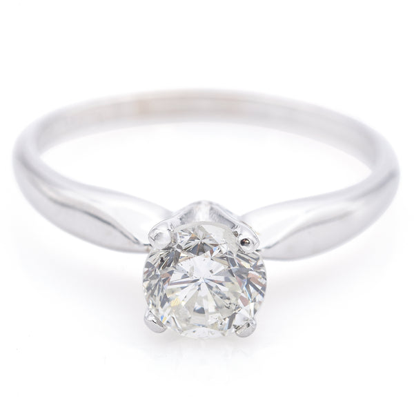 GIA 0.82 Carat Round Brilliant L I3 Diamond 14K Gold & Palladium Ring Size 6.25