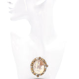 Antique Yellow Gold Cameo Going Home Filigree Brooch