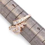 14K Yellow Gold 1.60 TCW Diamond Marquise and Tapered Baguette Ring