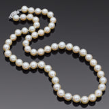 Vintage 14K White Gold 6-6.8 mm Pearl Beaded Strand Necklace 16 Inches