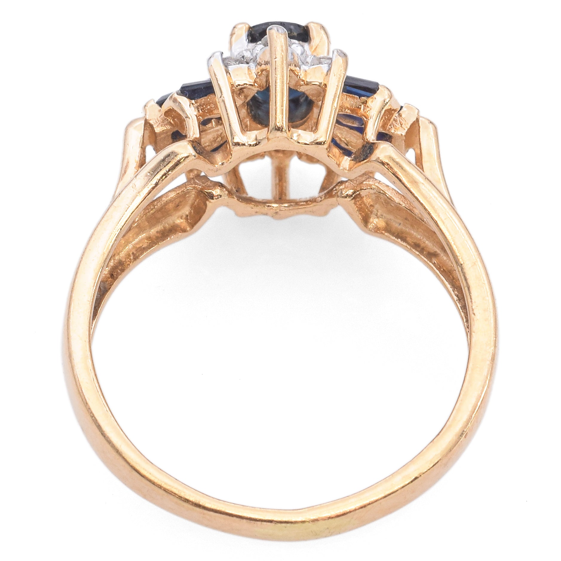 14K Yellow Gold 2.34 TCW Sapphire and Diamond Ring