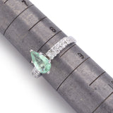 Estate 18K White Gold 1.22 Ct Paraiba Tourmaline & 0.60 TCW Diamond Band Ring