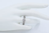 Estate 0.77 TCW Diamond 10K White Gold Band Ring Set Size 7 with Box