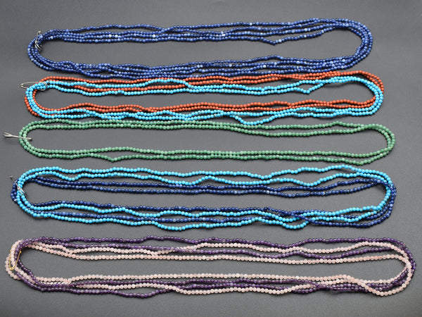 Lot of 18 Multi-Stone 4 mm Long Beaded Strand Necklaces