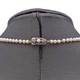 Mikimoto Sterling Silver Cultured Pearl Graduated Beaded Strand Necklace w/Box