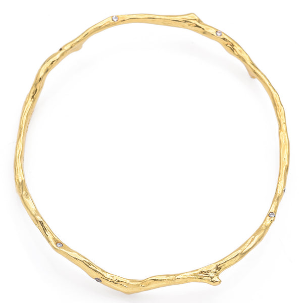 IPPOLITA 18K Yellow Gold Diamond Stardust Reef Bangle Bracelet