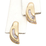 14K Yellow Gold 0.2 TCW Diamond Baguette Channel Set Earrings