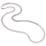 Vintage Sterling Silver Cuban Link Chain Necklace