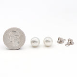 Vintage 14K White Gold Pearl Stud Earrings