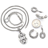 DS & MC Signed Sterling Silver & 18K Gold Pendant Necklace, Bracelet & Earrings