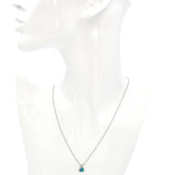 14K White Gold Opal and Diamond Pendant Necklace