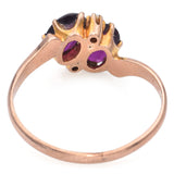 Antique 9K Yellow Gold Amethyst & Pearl Ring