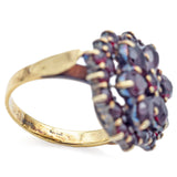 Antique Garnet 14K Yellow Gold Cluster Ring Size 3.5