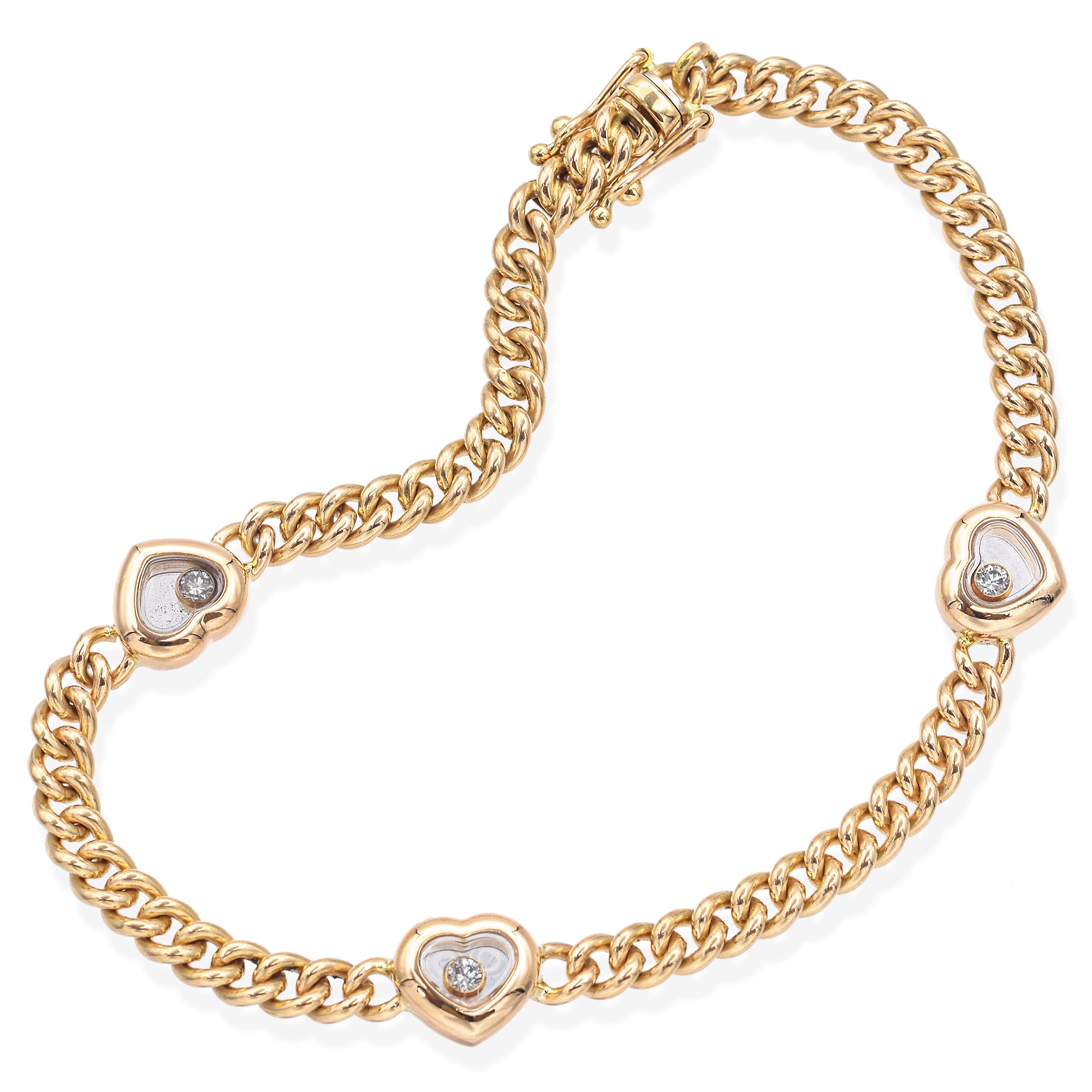 Chopard Happy Diamond Heart 18K Yellow Gold Bracelet