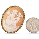 Antique Yellow Gold Cameo Psyche and Hedone Brooch