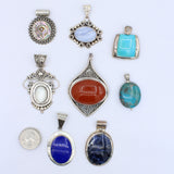 Lot of 8 Vintage Suarti Multi-stone pendants in Sterling Silver