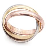 Les Must de Cartier Trinity 3.5 mm 18K Tri-Color Gold Band Ring Size 54