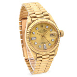 1981 Rolex President Diamond 18K Yellow Gold Automatic Women's Watch Ref 6917