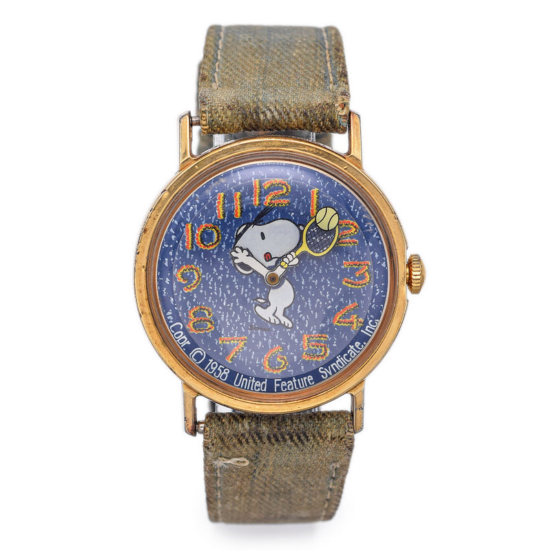 Vintage 1958 Snoopy Tennis Denim Dial Original Strap Work Hand