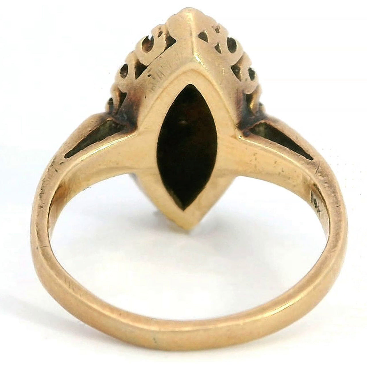 Antique 14K Yellow Gold and Diamond Ring, Size 2.5