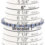 Estate 14K White Gold Black Rhodium Blue Topaz Round Link Tennis Bracelet