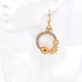 Estate Gold Vermeil Ruby Pearl Sapphire Traditional Kundan Chandbali Earrings