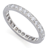 Art Deco Platinum 1.12 TCW Diamond 2.5 mm Eternity Band Ring 2.5G Size 5.5