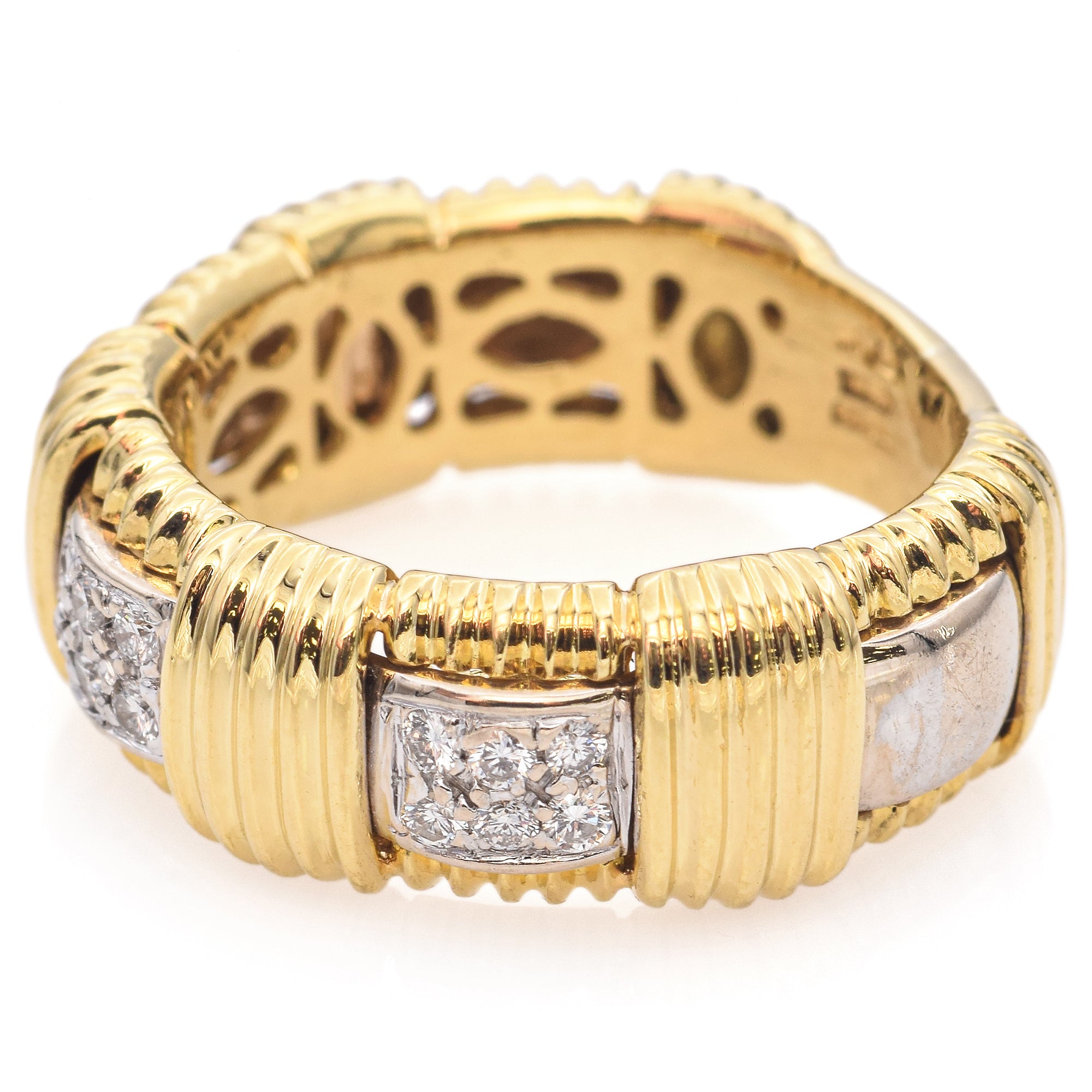 Roberto Coin Appassionata 18K Yellow Gold Diamond Ruby Woven Band Ring