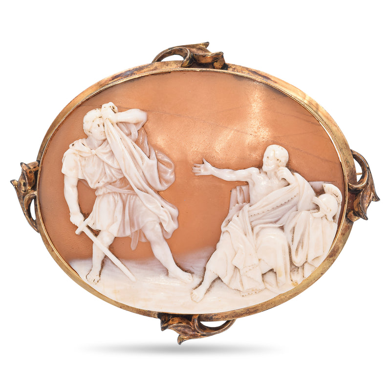 Antique Yellow Gold Cameo Macbeth Brooch