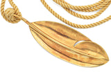 Tiffany & Co. 18K Yellow Gold Leaf Pendant Cord Necklace