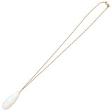 14K Yellow Gold Opalite Pendant Necklace, 7g, 18 Inches