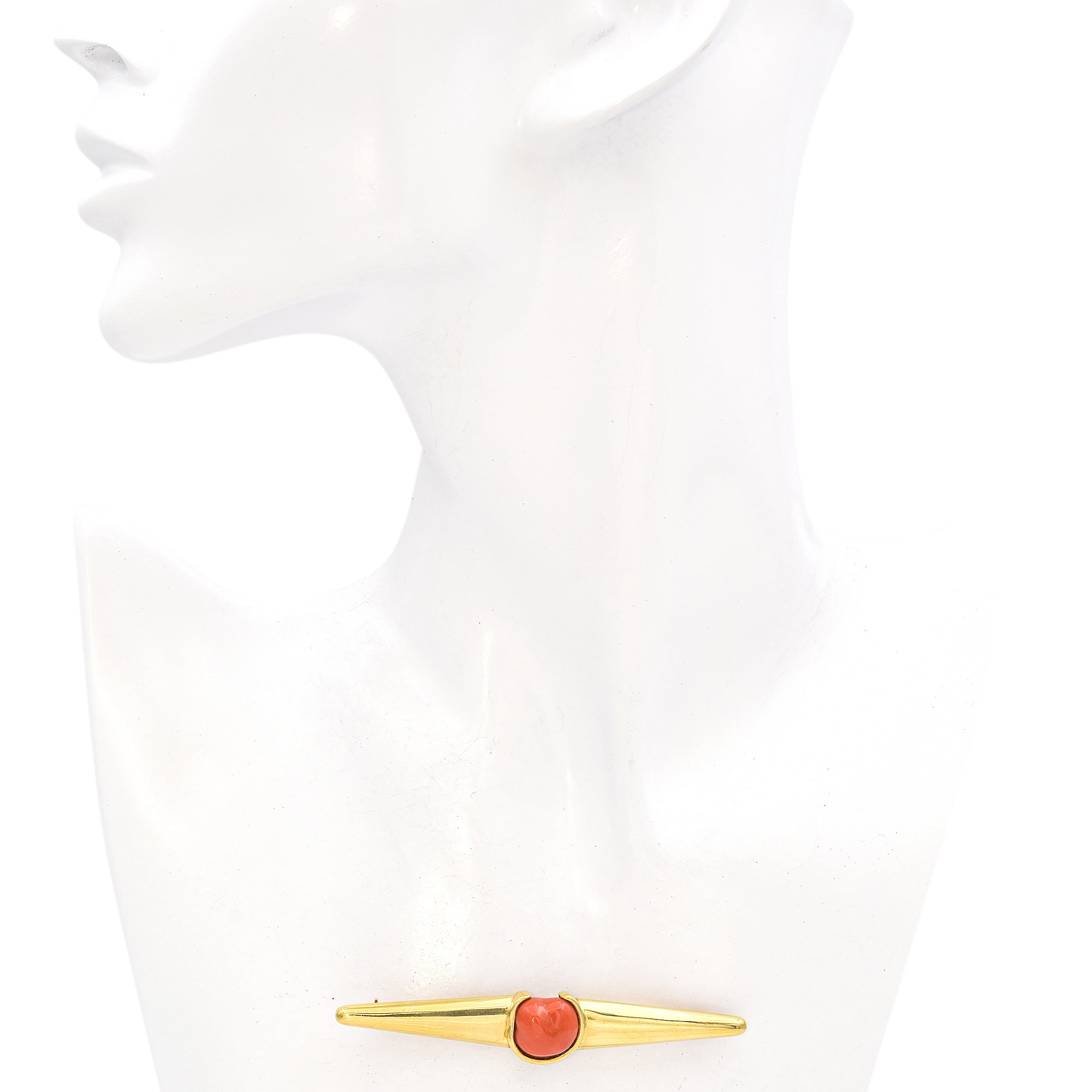 Tiffany & Co. Elsa Peretti 18K Yellow Gold Coral Bar Brooch