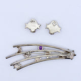 Vintage Carol Felley Sterling Silver Amethyst Universe Brooch and Earrings Set