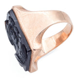 Antique Onyx 14K Rose Gold Intaglio Ring Size 6