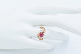 Antique 14K Yellow Gold Lab Ruby & 0.42 TCW Old Mine Cut Diamond Ring Size 6.75