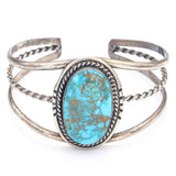 Vintage Sterling Silver Turquoise Southwestern Cuff Bracelet