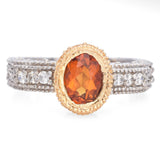 14K White and Yellow Gold 0.66 Ct. Citrine and Diamond Ring