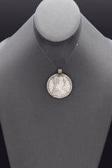 2 Sterling Silver & 1 SP Diamond Garnet Elk, My Companion, Austria Coin Pendants