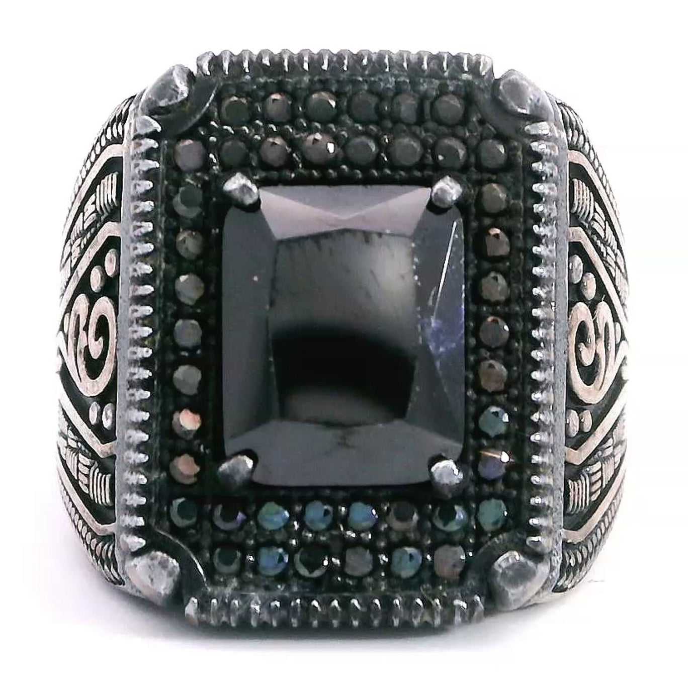 Sterling Silver Black Onyx Ring, Size 10